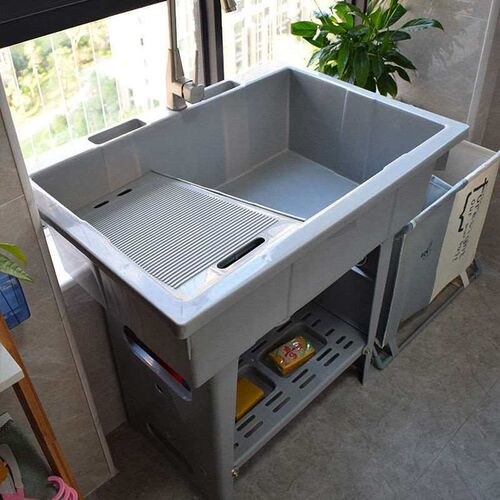 Laundry Table Integrated Laundry Basin Large Plastic Balcony