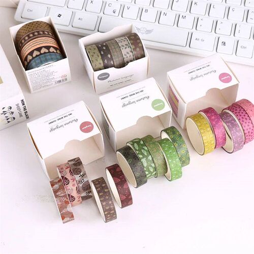 5Pcs Basic Washi Tapes Scrapbooking Washi Tape Set School Su