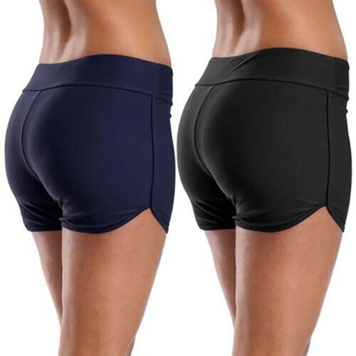 Large Size Women Swimsuit Shorts Solid Black Blue Fashion Sw