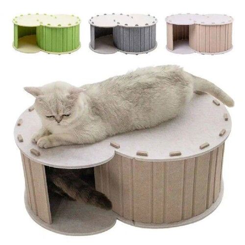 Cat Tunnel Bed Felt Cat Tunnel Bed with Detachable Hideaway