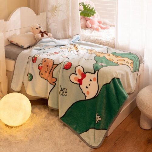 Cute Dinosaur kids blanket single layer face towel small bla