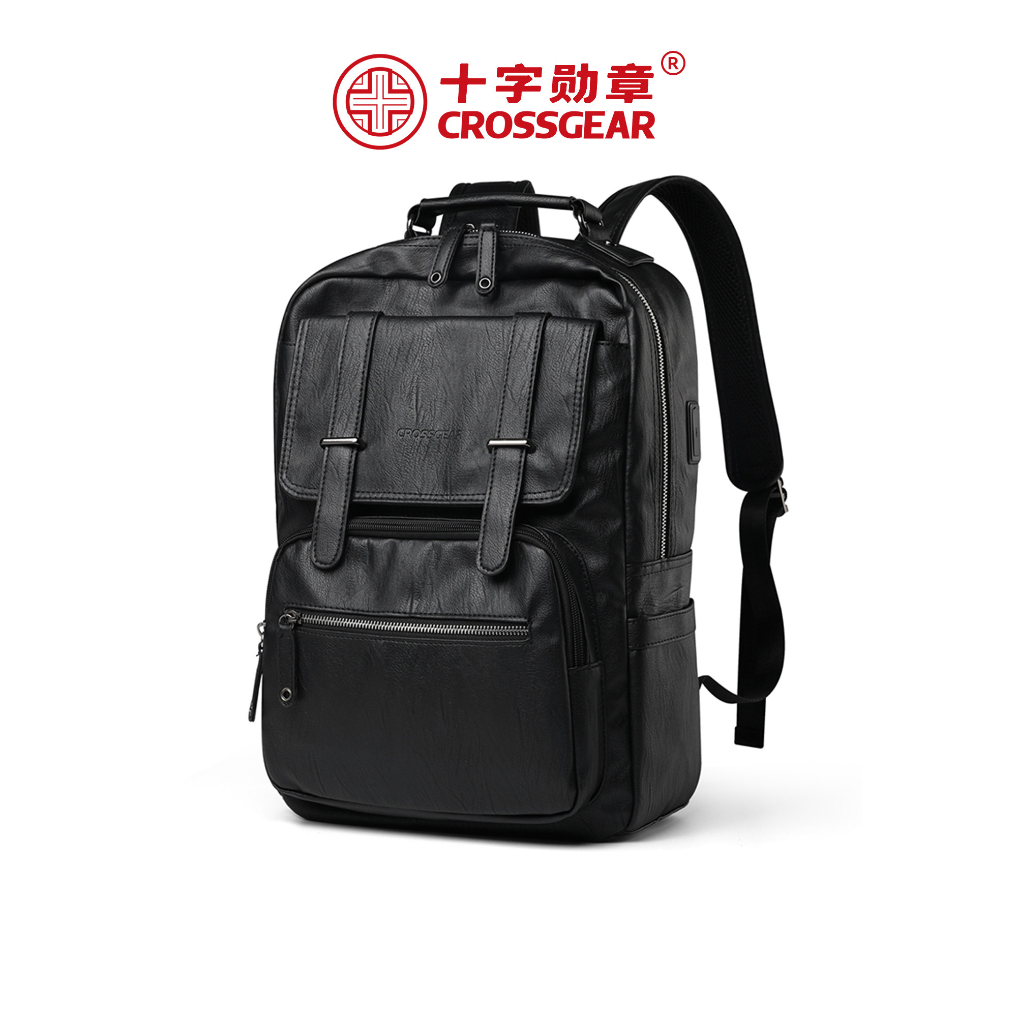 CROSSGEAR十字勋章瑞士军刀USB充电商务上班通勤大容量双肩书背包