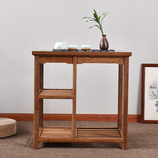 明式红木家具餐边柜 鸡翅木茶水柜 仿古小茶几架 电磁炉边桌边几