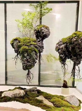 天空之城仿真泡沫悬挂石头室内软装造景悬浮石装饰酒橱窗假山吊饰