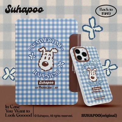 suhpoo壳内策展 蓝野餐格纹202磨砂ipd保护 ir/5/平板壳2021面吸