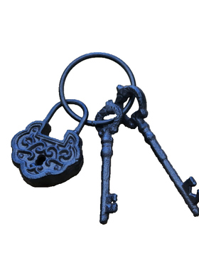 创意个性复古铸铁工艺品古老钥匙串酒吧会所庭院家居装饰挂件摆件