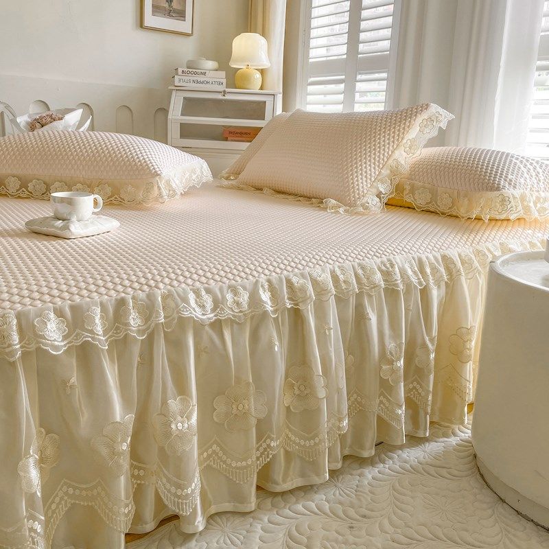 夏季凉感冰豆豆凉席床裙款三件1.5米1.8x床罩冰丝空调软席子,床上用品,冰丝席,淘宝优惠券,粉丝福利购,淘宝优惠卷