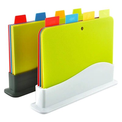 4Pcs/Set Chopping Board with Holder Plastic Cutting Boards K