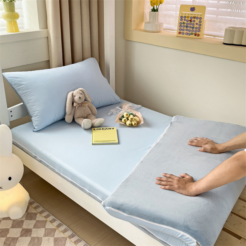 软薄垫棉加绒床垫学生单人宿舍上下铺全棉六面全包床罩高低床,床上用品,床罩,淘宝优惠券,粉丝福利购,淘宝优惠卷