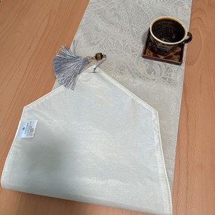 【古尔尼亚】法式桌旗高级复古氛围感色织立体提花防水茶台几布