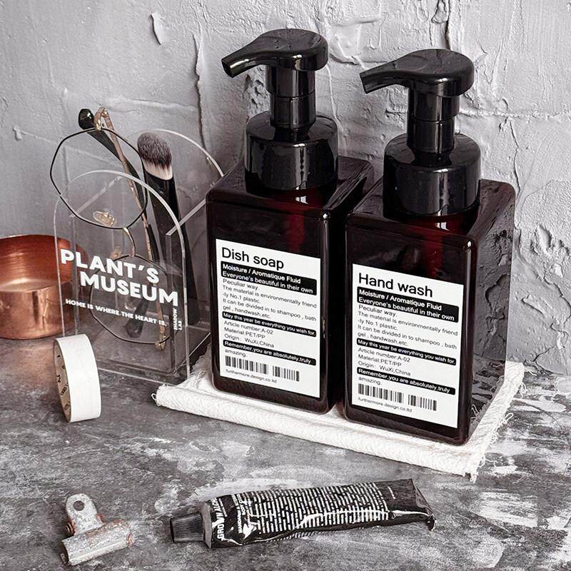 ins风北欧起泡瓶慕斯洗手液分装瓶按压式空瓶子塑料酒店可定制