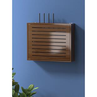 实木路由器收纳盒壁挂式客厅挂墙wifi木质信息多媒体装饰遮挡箱