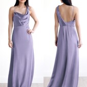 婚礼高级感小众姐妹团伴娘裙夏季 紫色缎面伴娘服礼服2024新款 西式