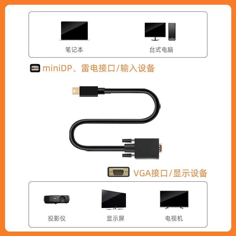 厂家迷你DPTOVGA转换线miniDP转VGA笔记本电脑显示器高清转接器,影音电器,HDMI线,淘宝优惠券,粉丝福利购,淘宝优惠卷