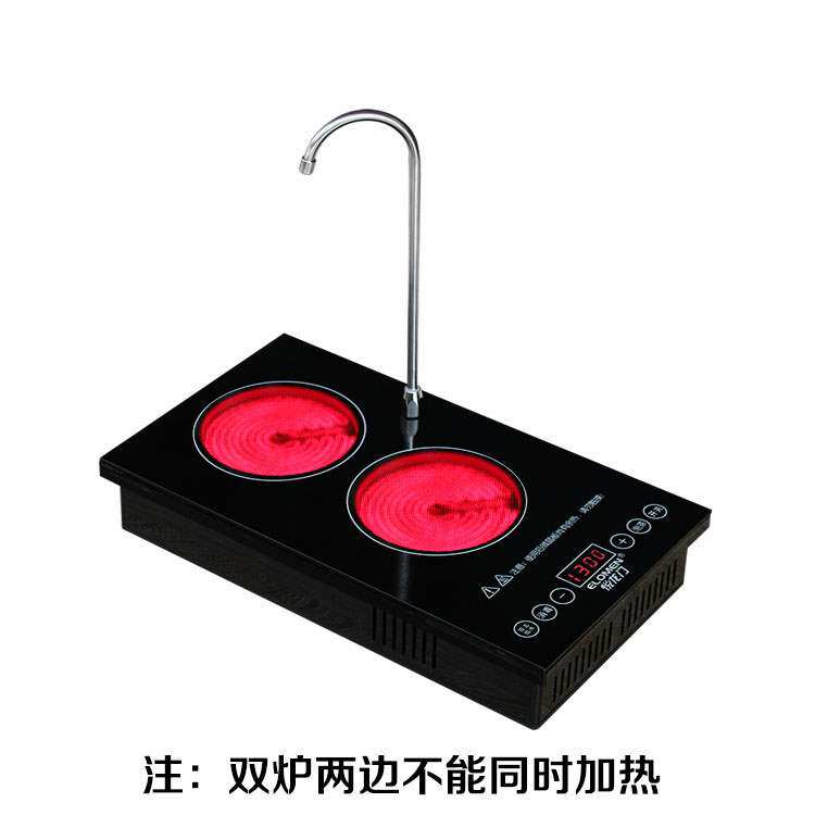 双炉电陶炉茶炉嵌入式自动上水泡茶煮茶炉茶台茶桌茶盘银壶玻璃壶