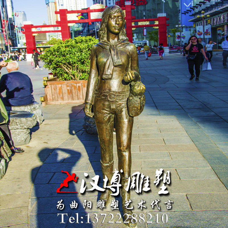 玻璃钢铜雕古代三希堂人物手拿扇子人物公园步行街商业街雕塑小品