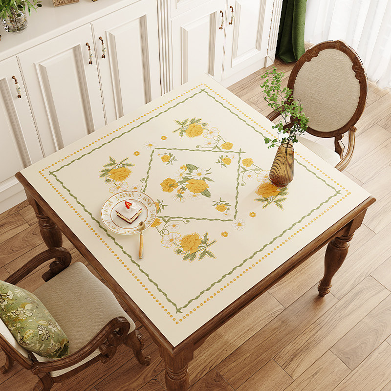 田园风正方形防水桌垫免洗防油防烫餐桌茶几方桌桌布轻奢皮革台布,居家布艺,桌布,淘宝优惠券,粉丝福利购,淘宝优惠卷
