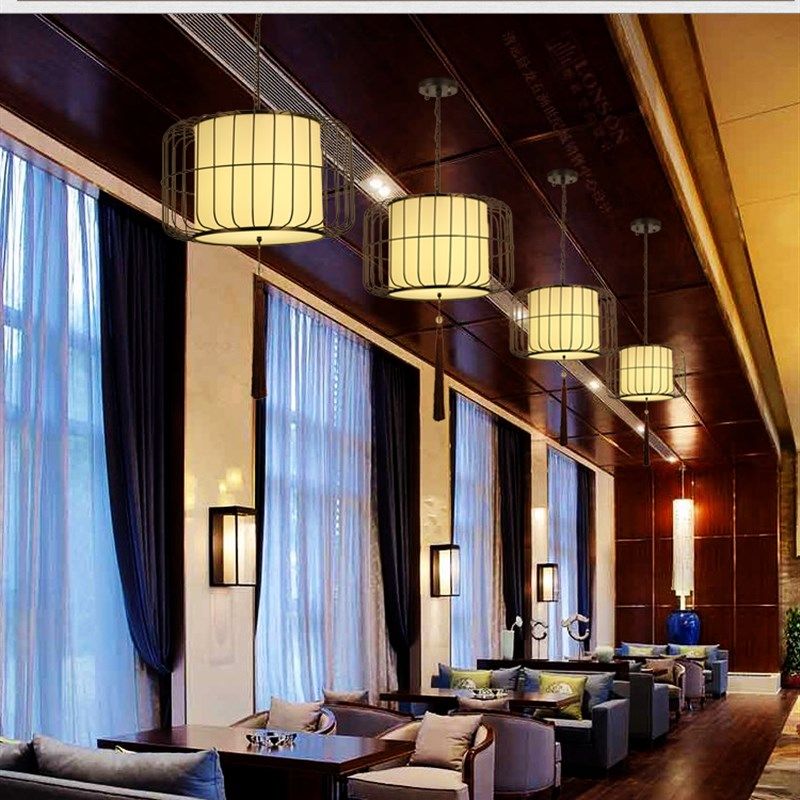 新中式鸟笼吊灯仿古餐厅饭店茶楼过道火锅店复古灯笼创意铁艺PVC,家装灯饰光源,酒店/宴会厅/餐饮吊灯,淘宝优惠券,粉丝福利购,淘宝优惠卷