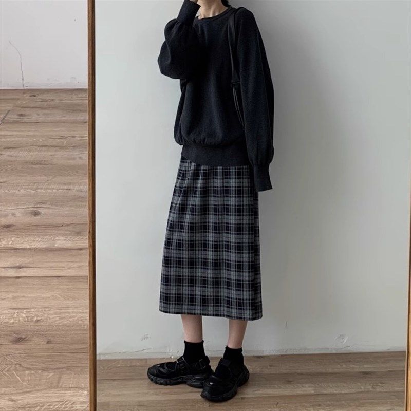 格子毛呢半身裙女秋冬新款胖妹妹mm宽松显瘦遮胯中长款a字半身裙,女装/女士精品,大码半身裙,淘宝优惠券,粉丝福利购,淘宝优惠卷