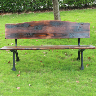 户外防腐木公园长椅子实木长凳室外庭院广场花园休闲靠背铸铁座椅