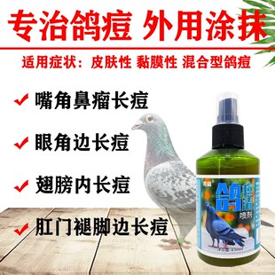 鸽子药专治鸽豆幼鸽眼角爪子嘴角口腔身上长痘鸽痘专用特效喷剂药