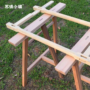 苏绣小镇实木绷架凳子苏绣DIY手工实木绣花凳绷凳柏松杉木三角凳