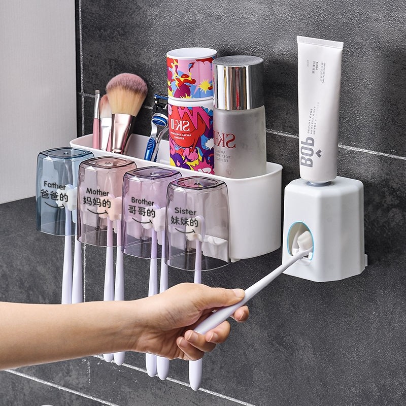 刷牙杯子壁挂式家庭套装漱口杯家用一家四三口之放牙膏牙刷置物架,家庭/个人清洁工具,洗漱杯,淘宝优惠券,粉丝福利购,淘宝优惠卷