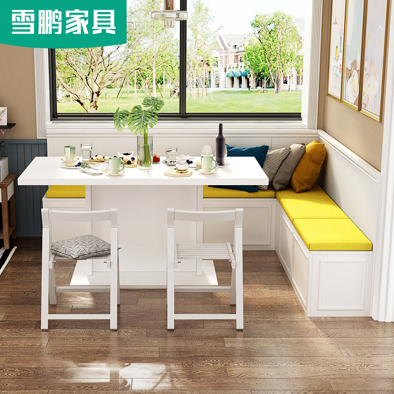 卡座餐桌家用定制餐厅餐桌椅组合北欧沙发储物柜小户型桌子饭桌