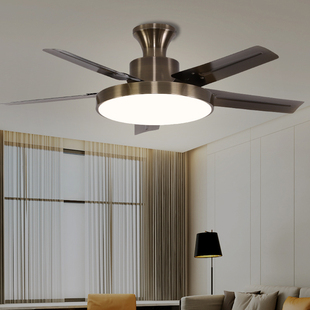 吸顶电风扇灯一体铁叶超薄带灯吊扇大风力客厅餐厅低楼层扇灯简约