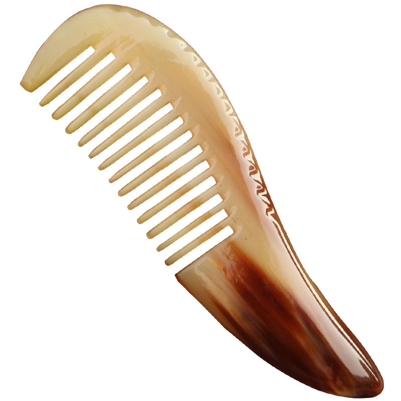 天然正宗白牦牛角梳子牛角梳子防静电男女儿童婴儿便携按摩梳加厚