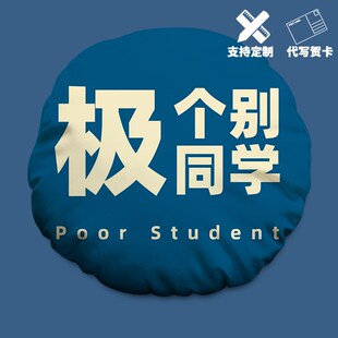 极个别同学创意个性圆形抱枕定制可印照片学生午休趴睡枕头靠背垫