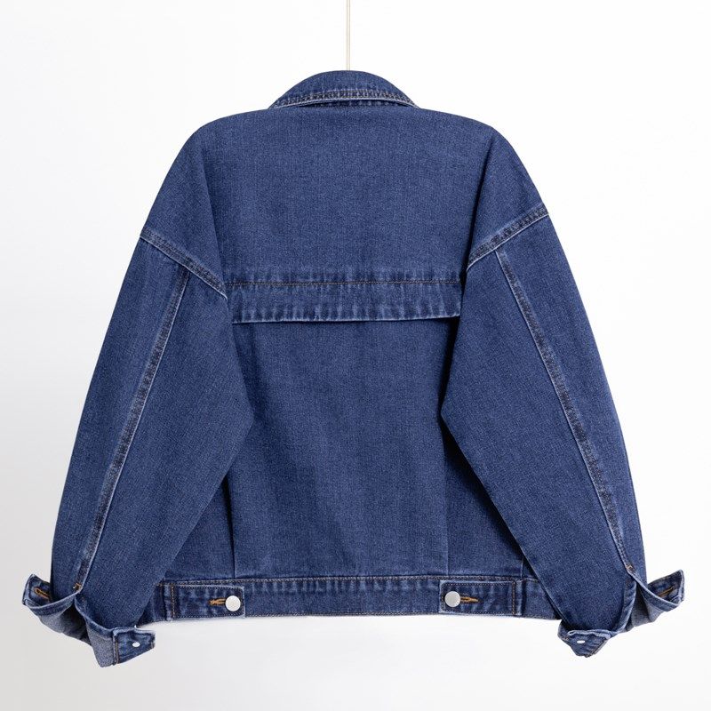 深蓝色牛仔外套女短款春秋季宽松百搭休闲大口袋小个子夹克上衣潮,女装/女士精品,短外套,淘宝优惠券,粉丝福利购,淘宝优惠卷