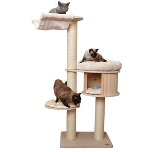 凯瑞猫爬架实木太空舱猫架猫窝一体剑麻猫树猫跳台别墅大型猫抓板