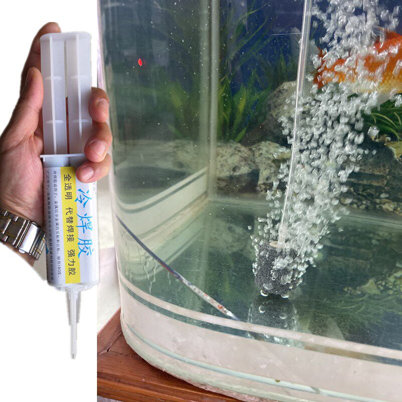 修补大玻璃鱼缸裂缝漏水专用胶水强力透明无毒无味冷焊胶水族箱胶