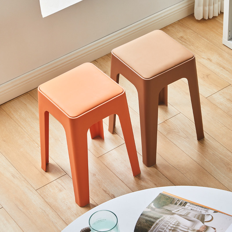 北欧塑料凳子可摞叠加厚家用餐凳省空间可叠放软包凳子餐厅等位椅,住宅家具,其它凳子,淘宝优惠券,粉丝福利购,淘宝优惠卷