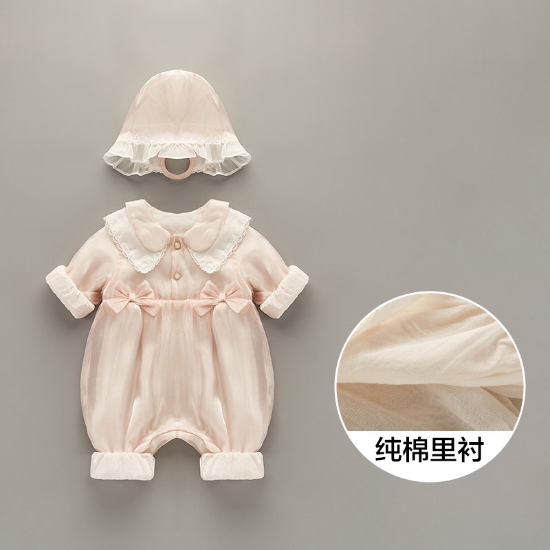 春季婴儿衣服春装女宝宝满月服公主春秋夏套装洋气百天新生连体衣