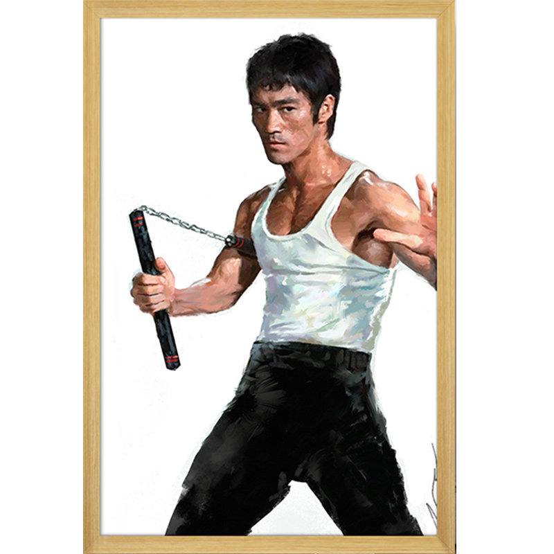 卧室壁画健身房墙画武术馆搏击拳击散打肌肉装饰画寝室李小龙挂画,家居饰品,现代装饰画,淘宝优惠券,粉丝福利购,淘宝优惠卷