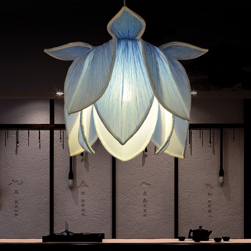 新中式莲花吊灯禅意荷花灯个性创意火锅店过道茶室灯仿古布艺灯具,家装灯饰光源,客厅吊灯,淘宝优惠券,粉丝福利购,淘宝优惠卷