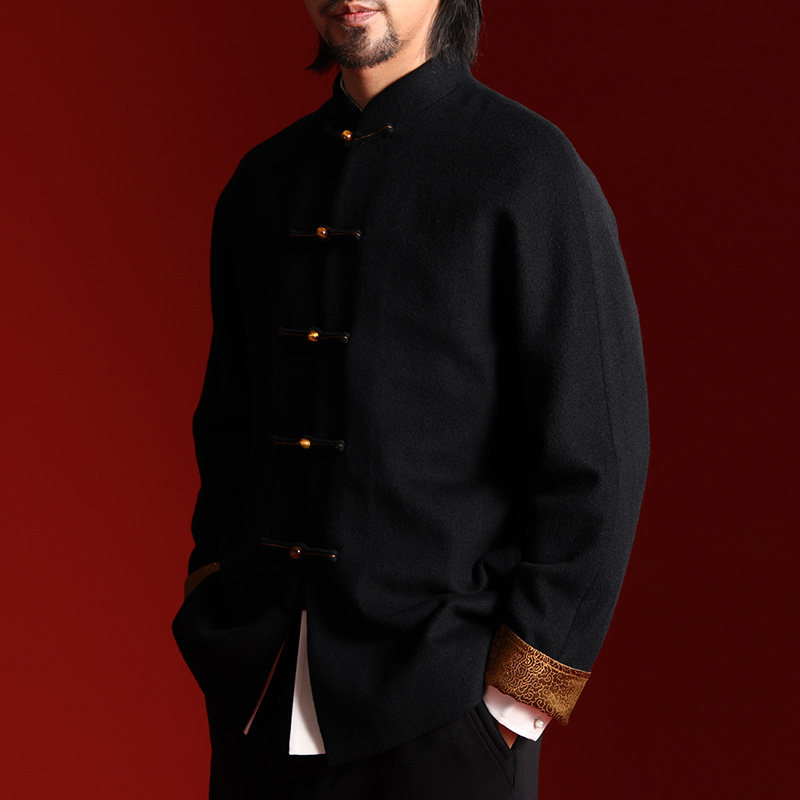 羊毛唐装男秋装大衣中式宴会礼服毛呢外套汉服盘扣上衣国风男装,男装,唐装,淘宝优惠券,粉丝福利购,淘宝优惠卷