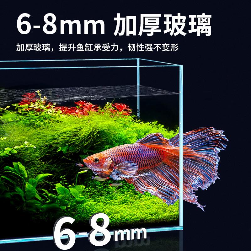 金晶超白五线玻璃鱼缸新款金鱼缸客厅大型桌面生态缸溪流缸斗鱼缸