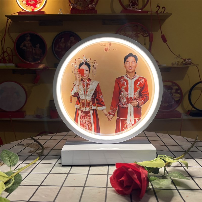 定制照片长明灯结婚礼物送新娘新款台灯送闺蜜结婚台灯床头灯创意