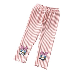 女孩的裤子秋天薄婴儿打底裤儿童的秋天裤子女婴粉红色裤子条纹棉