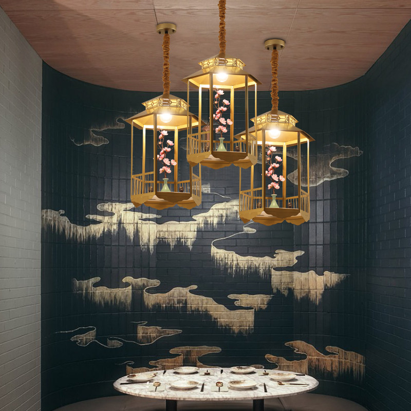 新中式铁艺鸟笼灯禅意中国风茶楼餐厅饭店火锅店灯笼阳台灯具吊灯,家装灯饰光源,客厅吊灯,淘宝优惠券,粉丝福利购,淘宝优惠卷