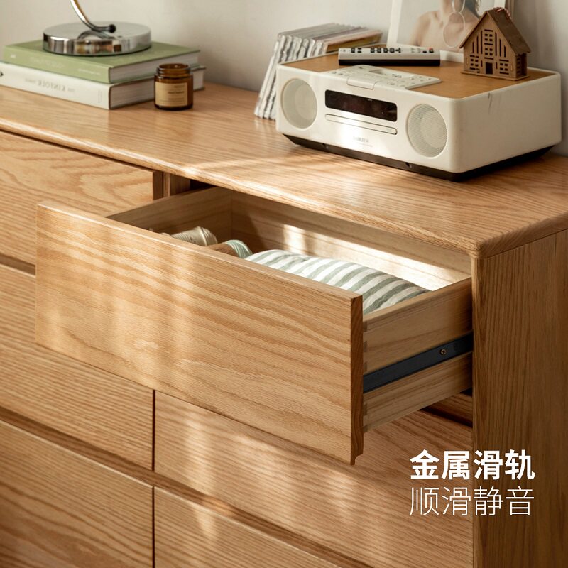 工厂直营纯实木落地六斗九斗柜电视柜储物柜卧室橡木伸缩柜梳妆台