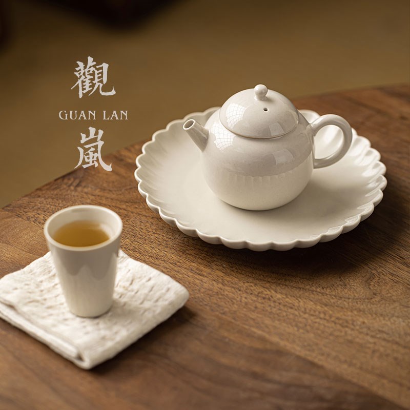 观岚草木灰手工小品壶功夫茶具陶瓷家用复古带过滤中式泡茶壶单壶