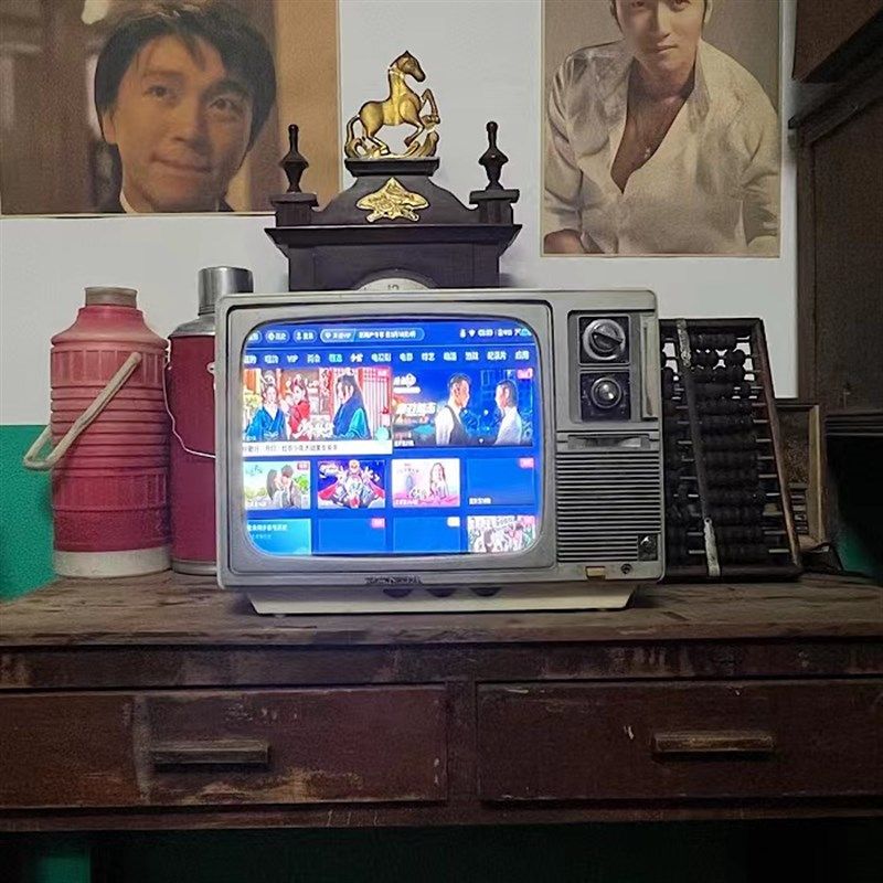 可以播放的黑白电视机老式708090年代复古怀旧摆件装饰道具古董