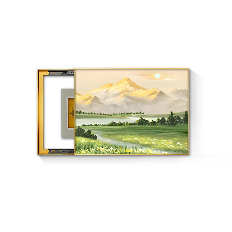 日照金山电表箱装饰画山水画配电箱盖板电闸开关盒免打孔遮挡挂画