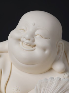 戴玉堂林建平陶瓷摆件《幸福常伴》弥勒笑佛弥勒佛大肚佛家用佛像