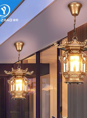 中式户外吊灯屋檐仿古廊灯笼过道古典宫灯凉亭庭院复古室外防水灯