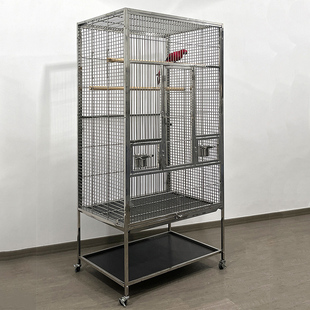 鹦鹉笼子不锈钢鸟笼玄凤虎皮专用繁殖大型横丝防羽粉防溅观赏家用